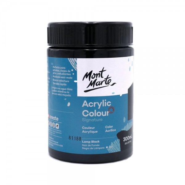 Mont Marte 300ml Studio Acrylic Lamp Black Mont Marte 300ml Studio Acrylic Lamp Black