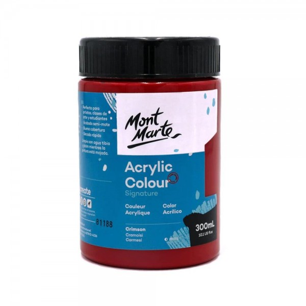 Mont Marte 300ml Studio Acrylic Crimson Mont Marte 300ml Studio Acrylic Crimson