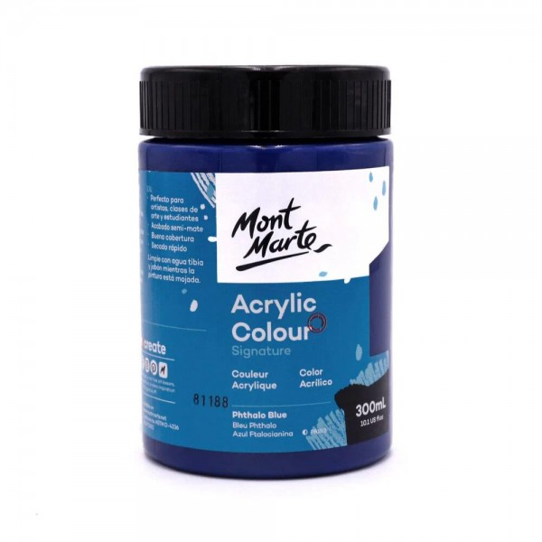 Mont Marte 300ml Studio Acrylic Phthalo Blue Mont Marte 300ml Studio Acrylic Phthalo Blue