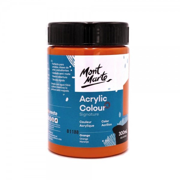 Mont Marte 300ml Studio Acrylic Orange Mont Marte 300ml Studio Acrylic Orange