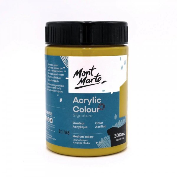 Mont Marte 300ml Studio Acrylic Medium Yellow Mont Marte 300ml Studio Acrylic Medium Yellow