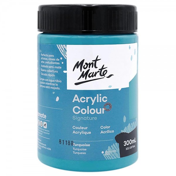 Mont Marte 300ml Studio Acrylic Turquoise Mont Marte 300ml Studio Acrylic Turquoise