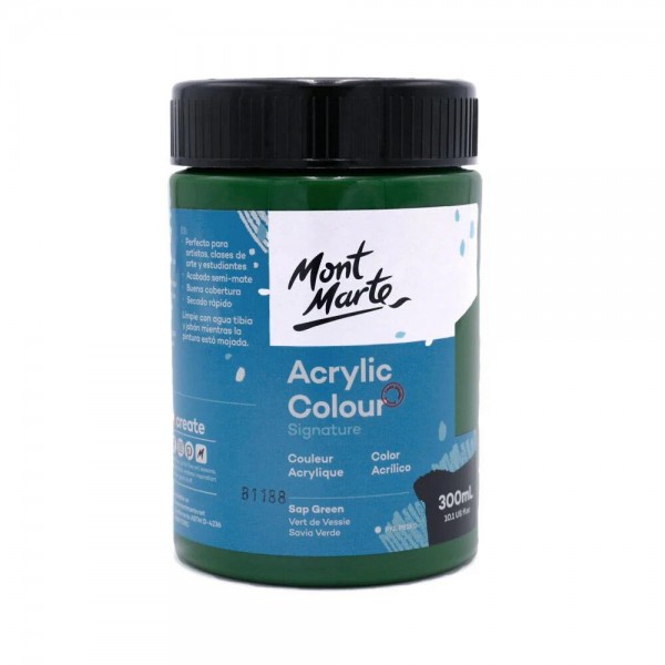 Mont Marte 300ml Studio Acrylic Sap Green Mont Marte 300ml Studio Acrylic Sap Green