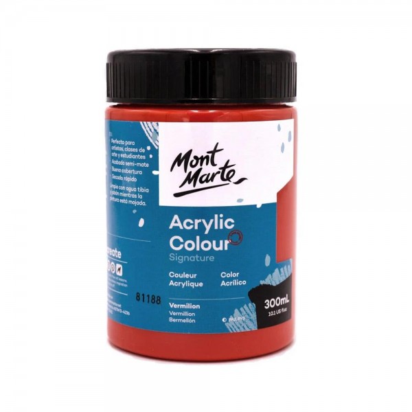 Mont Marte 300ml Studio Acrylic Vermilion Mont Marte 300ml Studio Acrylic Vermilion