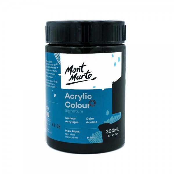 Mont Marte 300ml Studio Acrylic Mars Black Mont Marte 300ml Studio Acrylic Mars Black