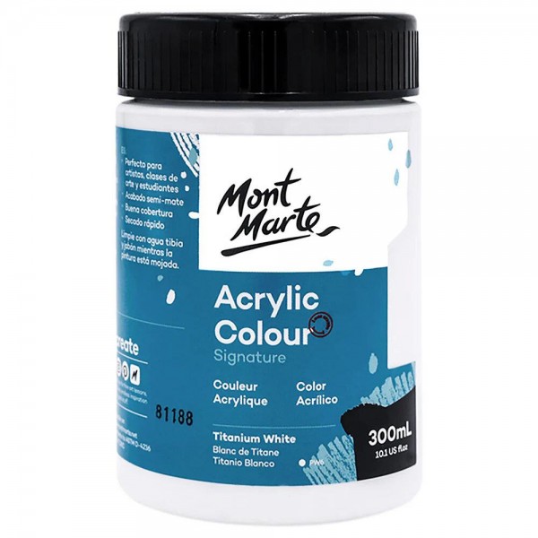 Mont Marte 300ml Studio Acrylic Titanium White Mont Marte 300ml Studio Acrylic Titanium White