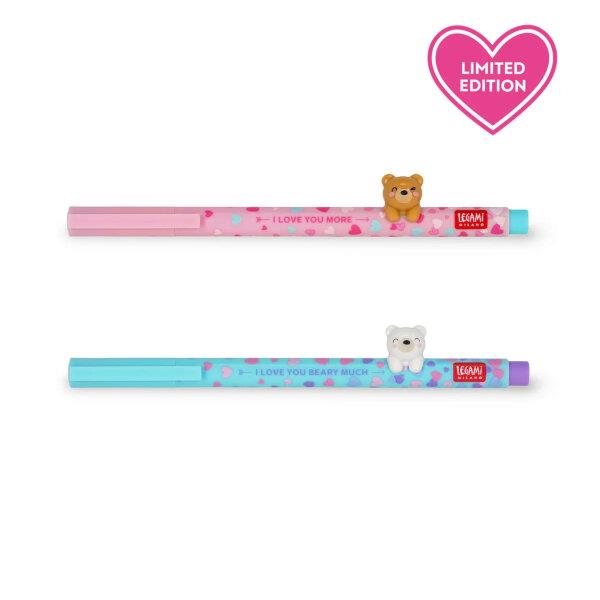 Legami Set of 2 Gel Pens Beary In Love