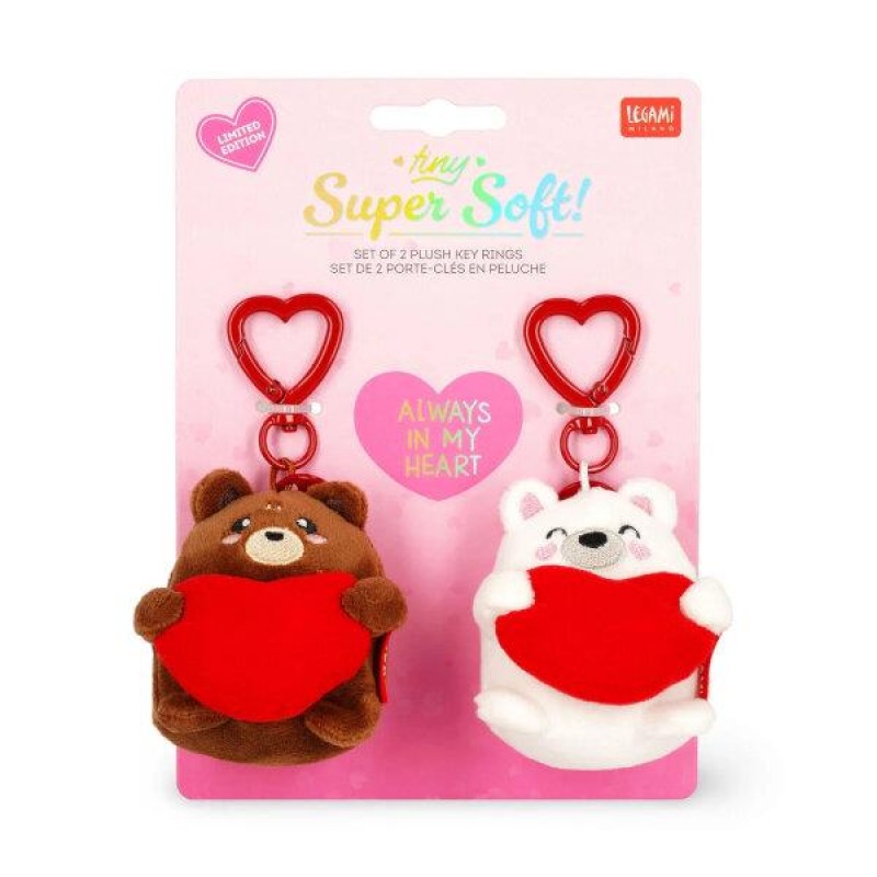 Legami Set of 2 Super Soft Plush Keyrings
