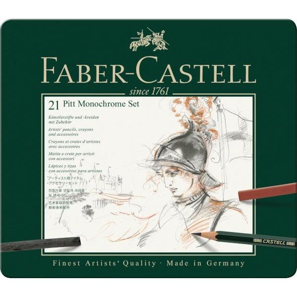 Faber Castell Σετ Pitt Monochrome Μεταλλική Κασετίνα Με Μολύβια και Αξεσουάρ 21τεμ Faber Castell Σετ Pitt Monochrome Μεταλλική Κασετίνα Με Μολύβια και Αξεσουάρ 21τεμ