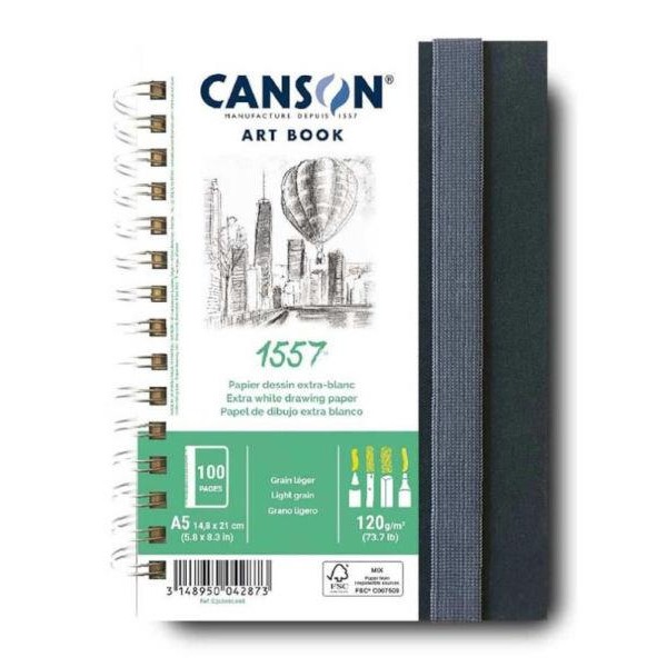Artbook Σχεδίου Σπιράλ Canson 1557 120gr A5 100 φύλλα Artbook Σχεδίου Σπιράλ Canson 1557 120gr A5 100 φύλλα