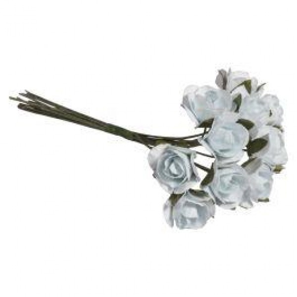 12 Μικρά Χάρτινα Τριαντάφυλλα 15mm x 10cm Blush Blue 12 Μικρά Χάρτινα Τριαντάφυλλα 15mm x 10cm Blush Blue