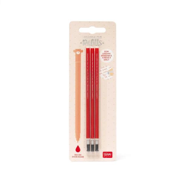 Legami Σετ 3 Ανταλλακτικά για Στυλό Erasable Gel Pen Red