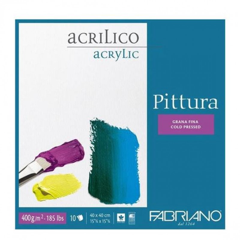 Fabriano Μπλοκ για Ακρυλικά Pittura 400g 40x40cm 10φ
