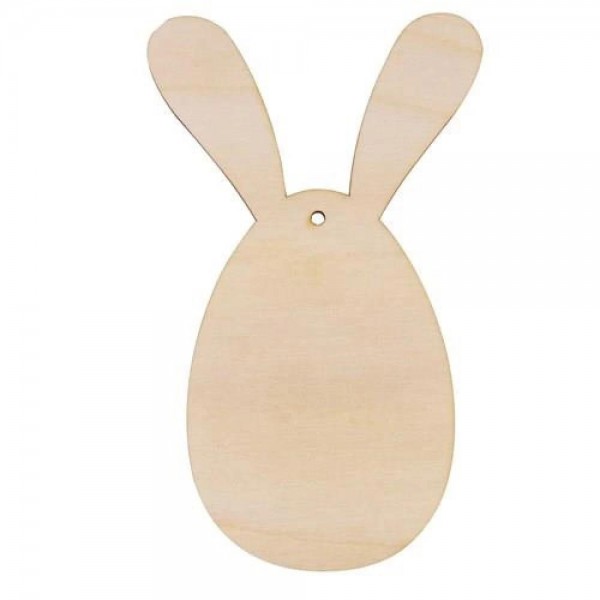 Ξύλινο Πλακέ Αυγό 15cm με Αυτάκια