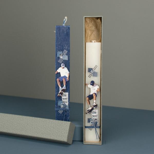 Λαμπάδα Πλακέ Κοντή Διακοσμητικό Skateboard Λαμπάδα Πλακέ Κοντή Διακοσμητικό Skateboard