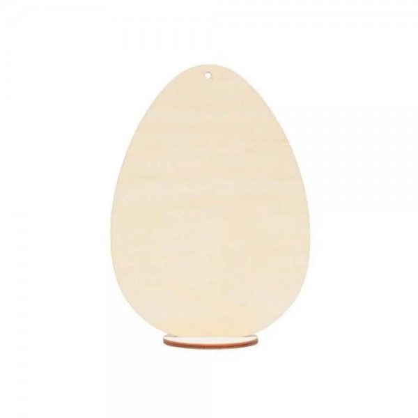 Ξύλινο Αυγό Μεγάλο 14,5cm με Βάση