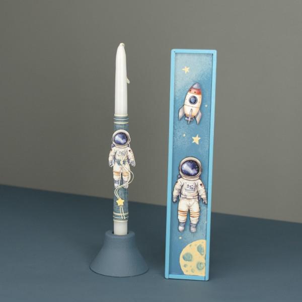 Λαμπάδα με Ξυλινο Κουτί Αστροναύτης Λαμπάδα με Ξυλινο Κουτί Αστροναύτης