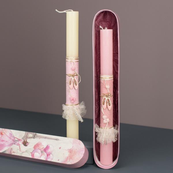 Λαμπάδα Χοντρή με Διακόσμηση Παπούτσια Μπαλέτου