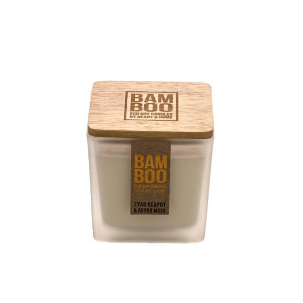 Αρωματικό Κερί Bamboo 210gr Ξύλο Κέδρου και White Mask