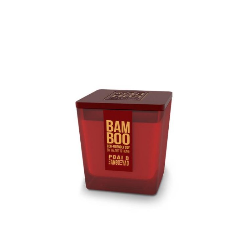 Αρωματικό Κερί Bamboo Ρόδι και Ξανθόξυλο