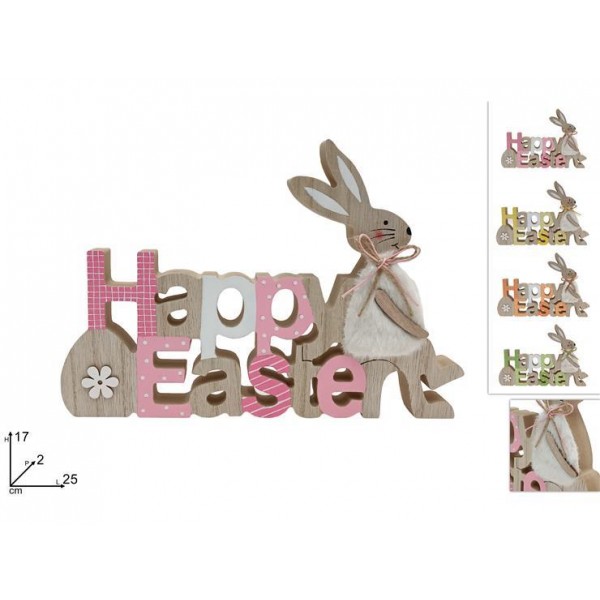Ξύλινο Πασχαλινό Διακοσμητικό Easter 17x25cm