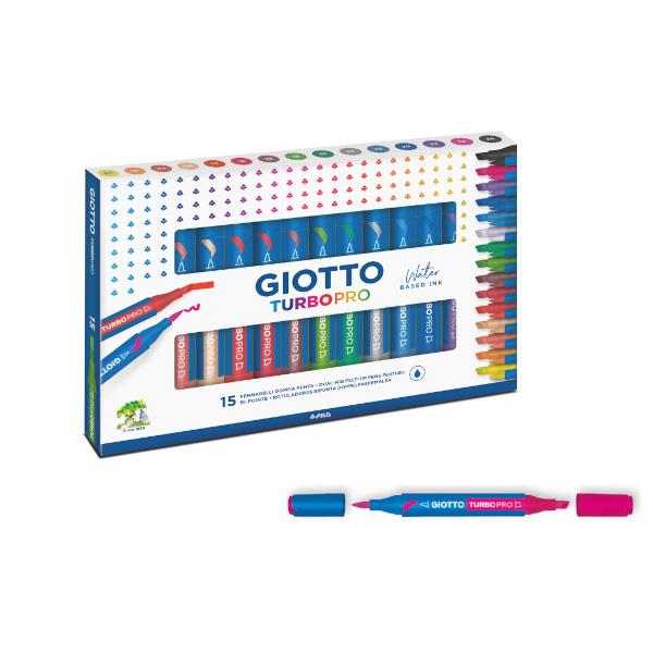 Giotto Turbo Pro Μαρκαδόροι Διπλής Μύτης Σετ 15 Giotto Turbo Pro Μαρκαδόροι Διπλής Μύτης Σετ 15