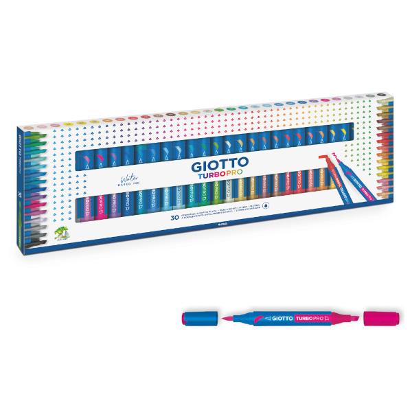 Giotto Turbo Pro Μαρκαδόροι Διπλής Μύτης Σετ 30