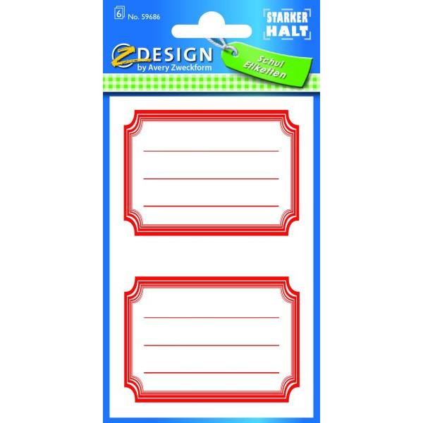 Εττικέτες Σχολικές Kόκκινες 6φ Εττικέτες Σχολικές Kόκκινες 6φ