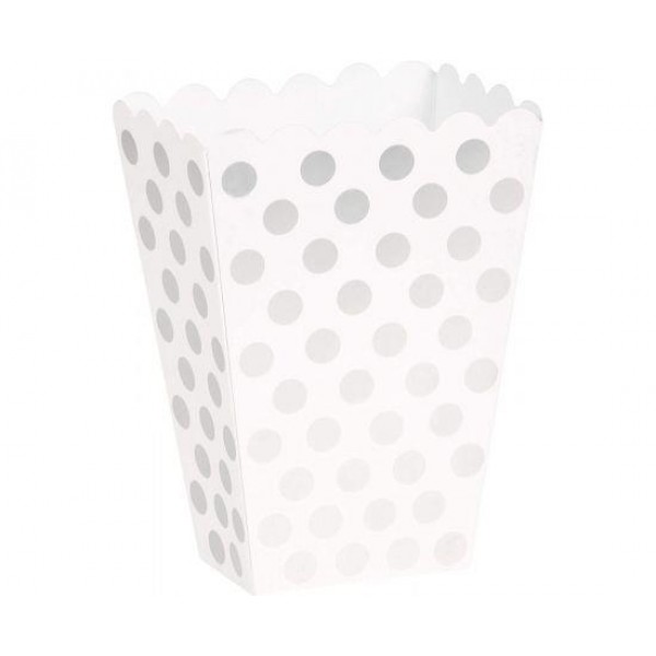 Κουτί Pop Corn με Ασημί Πουά 8τεμ Κουτί Pop Corn με Ασημί Πουά 8τεμ