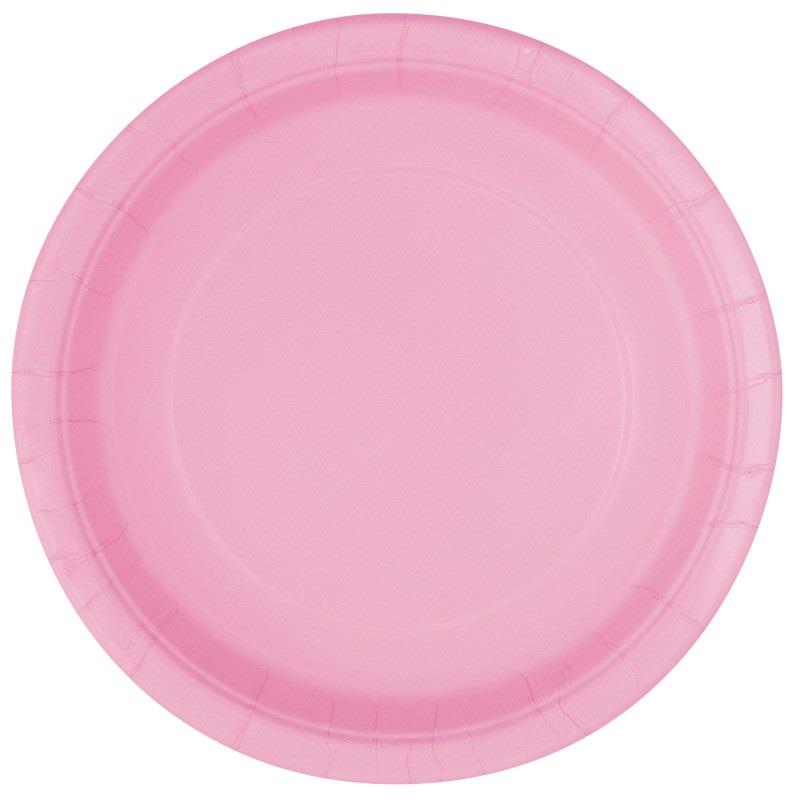 Στρογγυλά Πιάτα Φαγητού Ρόζ  23cm 8τεμ