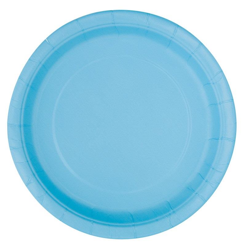 Στρογγυλά Πιάτα Φαγητού Γαλάζια  23cm 8τεμ