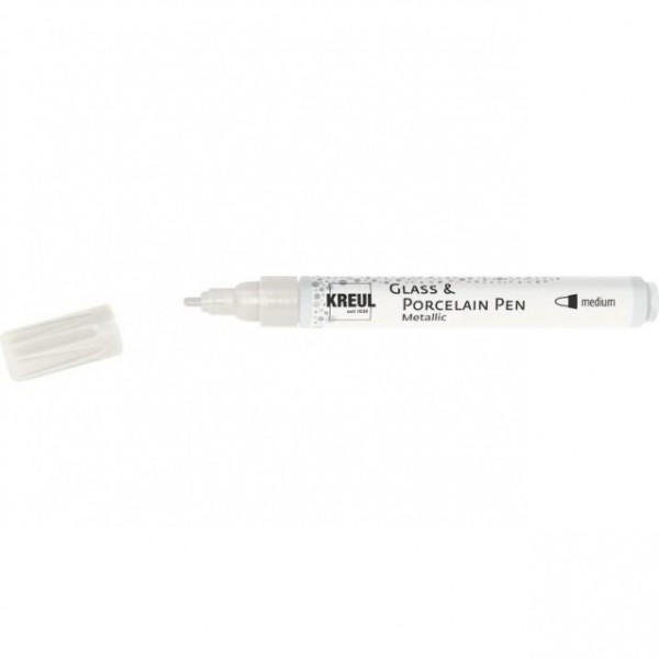 Kreul Μεταλλικός Μαρκαδόρος Πορσελάνης Άσπρο Περλέ