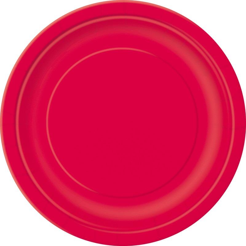 Στρογγυλά Πιάτα Γλυκού Κόκκινα 18cm 8τεμ