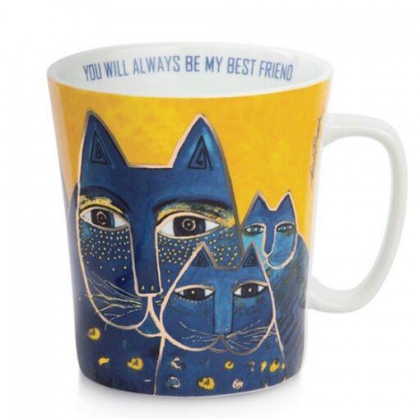 Laurel Burch Κούπα Πορσελάνης Yellow Cat 430ml