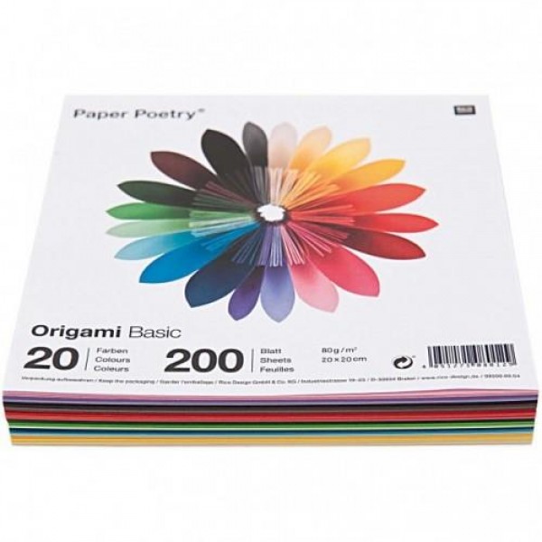 Rico Design 200 Χαρτάκια Οριγκάμι 20x20cm 80gr 20 χρώματα FSC Rico Design 200 Χαρτάκια Οριγκάμι 20x20cm 80gr 20 χρώματα FSC
