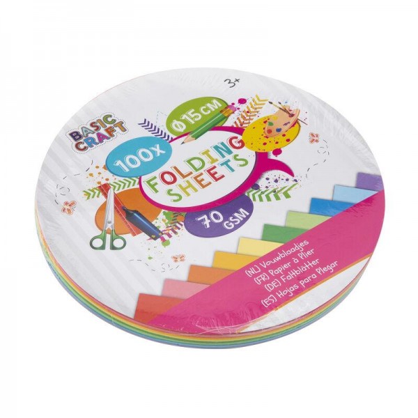 Origami set round 15cm 70 gsm 100 sheets Origami set round 15cm 70 gsm 100 sheets