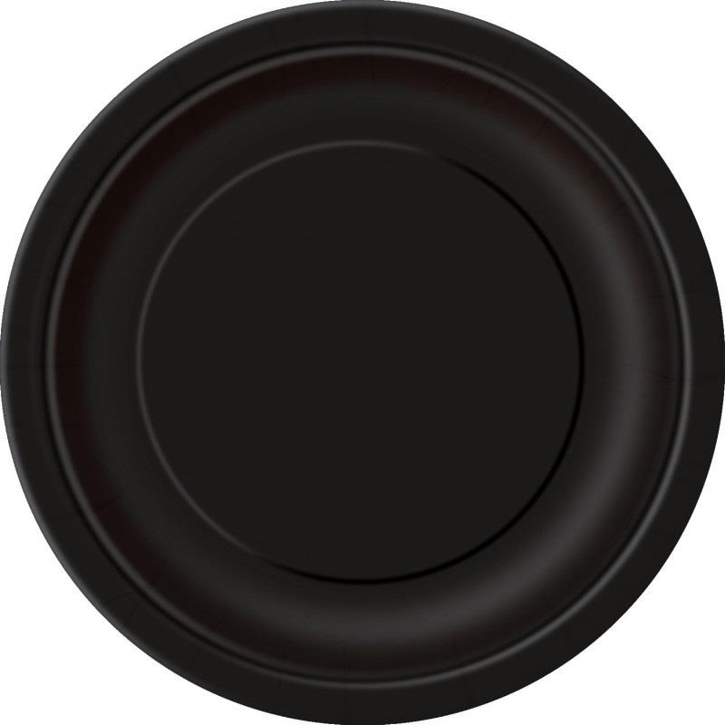 Στρογγυλά Πιάτα Φαγητού Μαύρα  23cm 8τεμ