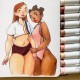 Ohuhu Honolulu Alcohol Markers Σετ Μαρκαδόρων 24 Skin tones Brush - Chisel