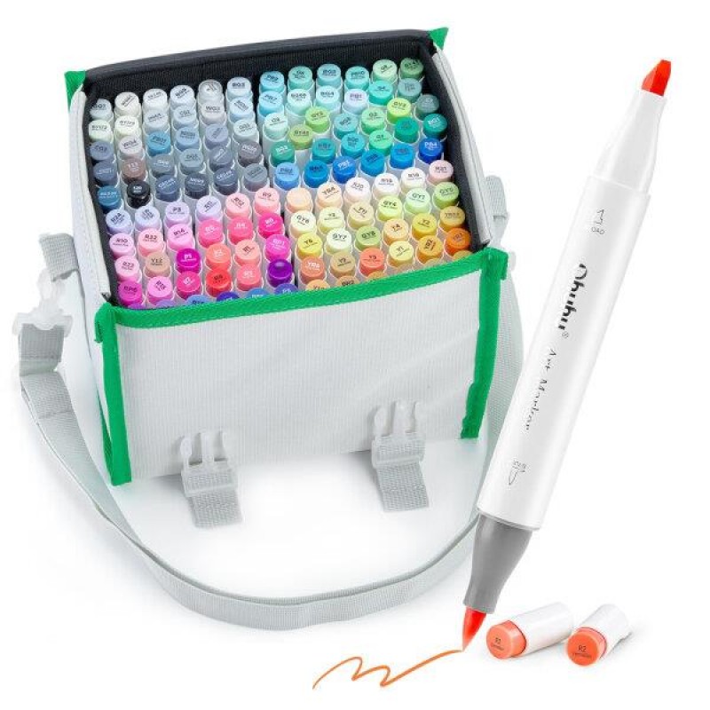 Ohuhu Honolulu Alcohol Art Markers Σετ 120 Μαρκαδόρων Brush - Chisel