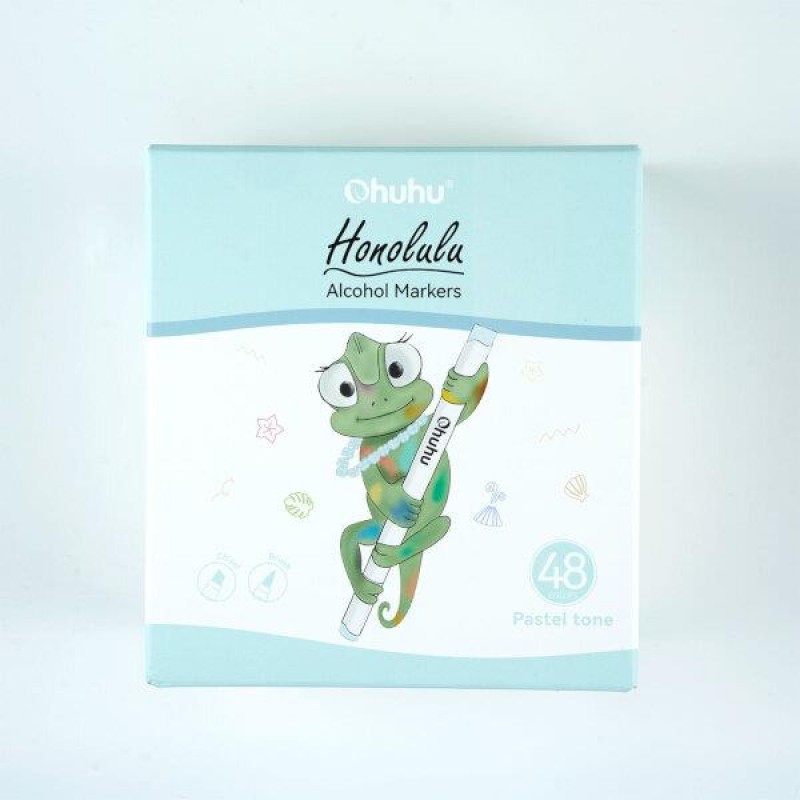 Ohuhu Honolulu Alcohol Markers Σετ Μαρκαδόρων 48 Pastel χρωμάτων Brush - Chisel