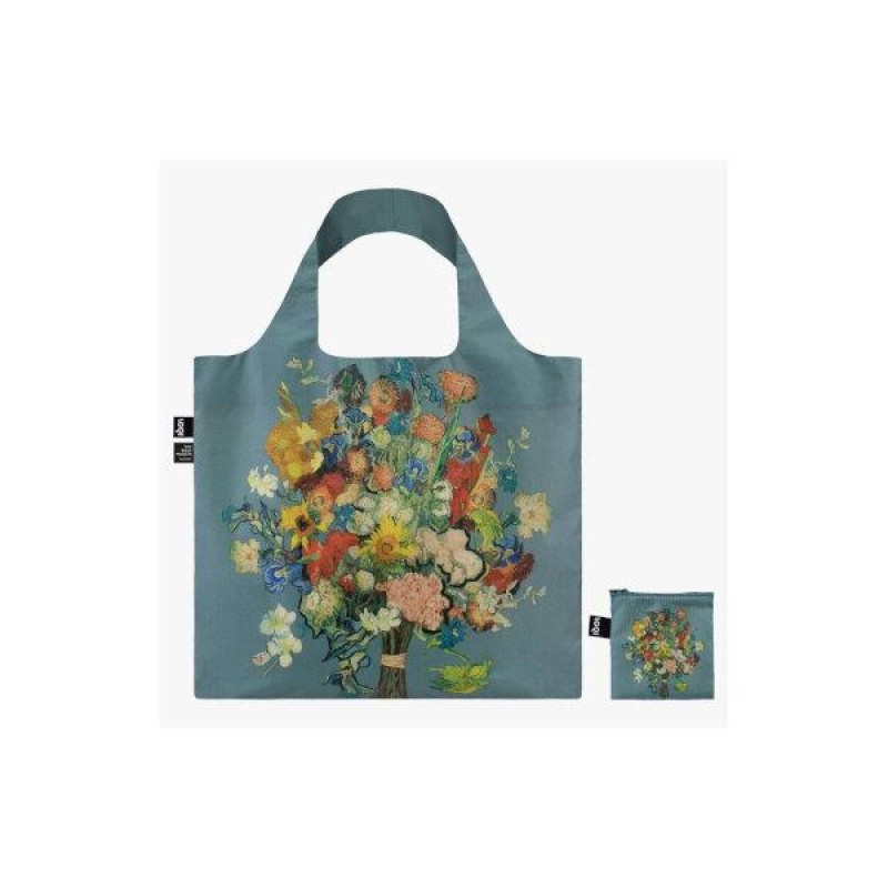 Loqi Van Gogh 50Th Anniversary Bouquet Blue  Recycled Bag