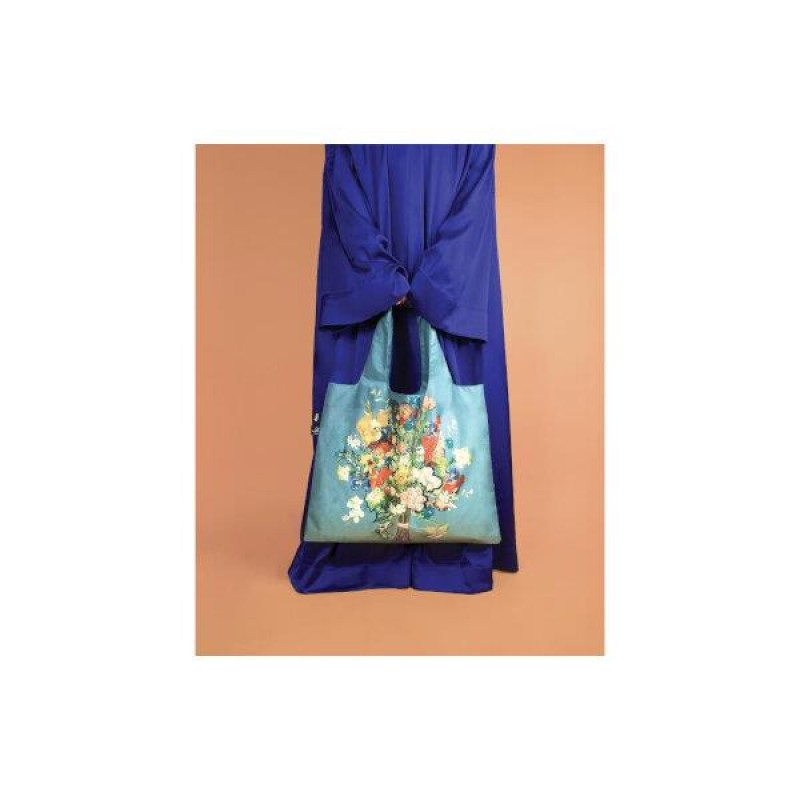 Loqi Van Gogh 50Th Anniversary Bouquet Blue  Recycled Bag