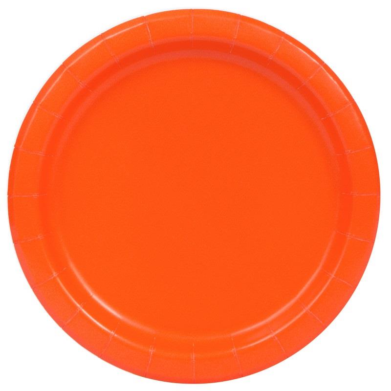 Στρογγυλά Πιάτα Φαγητού Πορτοκαλί  23cm 8τεμ