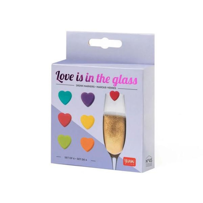 Legami Set of 6 Drink Markers Love is in the glass Legami Set of 6 Drink Markers Love is in the glass