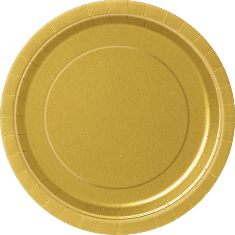 Στρογγυλά Πιάτα Φαγητού Χρυσά  23cm 8τεμ