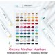 Ohuhu Kaala Alcohol Markers Σετ 60 Χρωμάτων Slim Chisel - Mini Brush