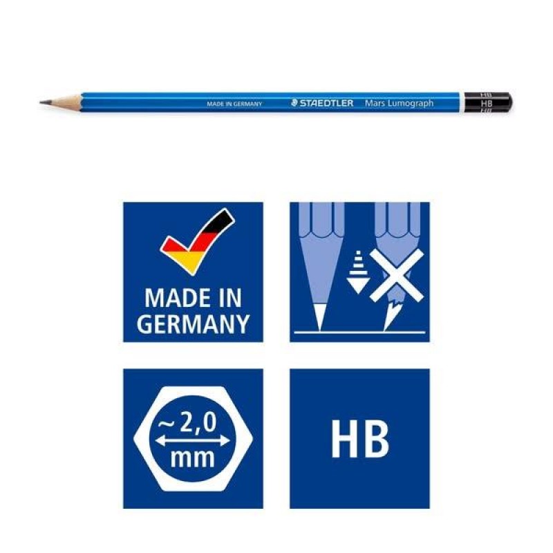 Staedtler Μεταλλική κασετίνα με 6 Μολύβια Mars Lumograph Staedtler Μεταλλική κασετίνα με 6 Μολύβια Mars Lumograph