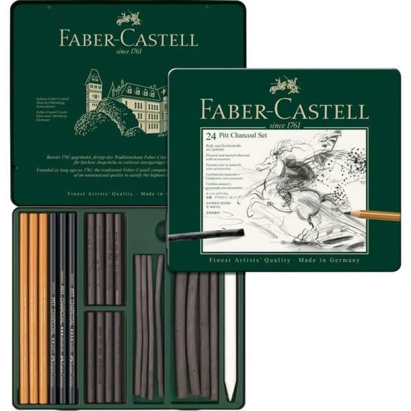 Faber Castell Σετ Σχεδίου με Κάρβουνα και αξεσουάρ 24τεμ