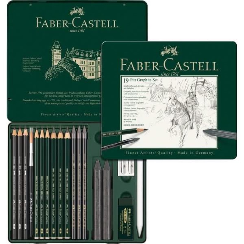 Faber Castell Σετ Pitt Graphite σε μεταλλική κασετίνα 19τεμ Faber Castell Σετ Pitt Graphite σε μεταλλική κασετίνα 19τεμ