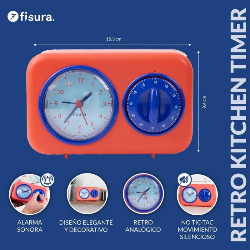 Fisura Retro Χρονόμετρο Κουζίνας Κόκκινο Fisura Retro Χρονόμετρο Κουζίνας Κόκκινο